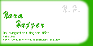 nora hajzer business card